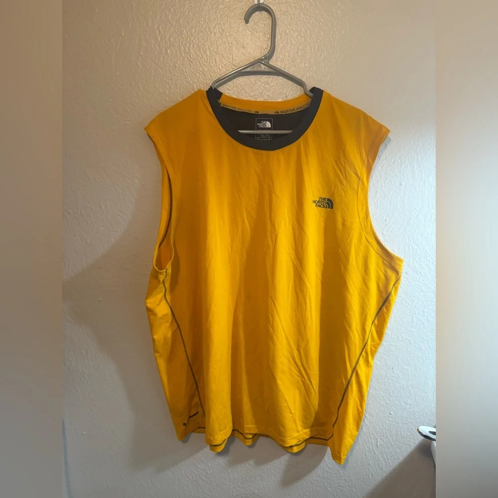 North Face Men's Yellow Athletic Tank top